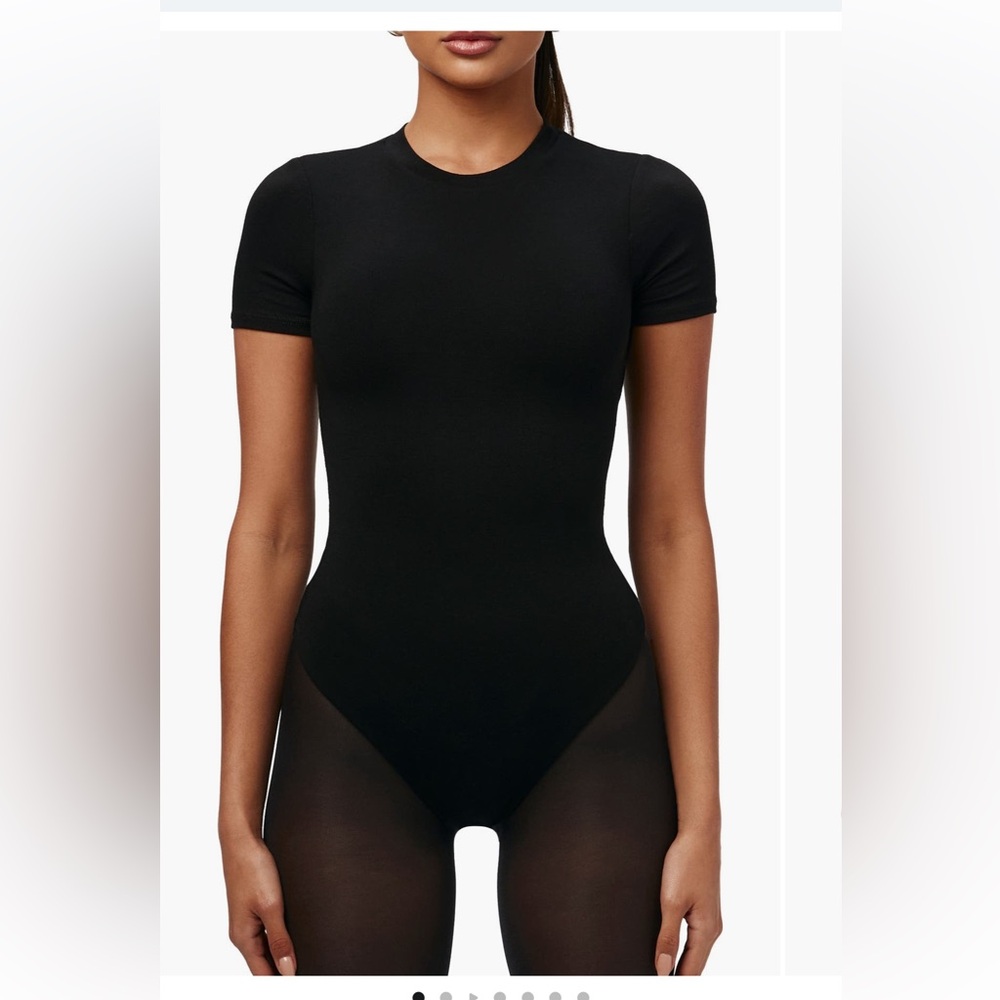 Naked Wardrobe Sleek Black Bodysuit